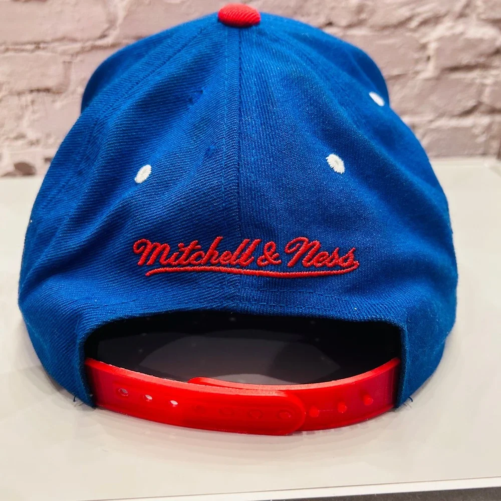 Mitchell & Ness New England Patriots Hat Mens OSFA Blue Red Pat Patriot Snapback